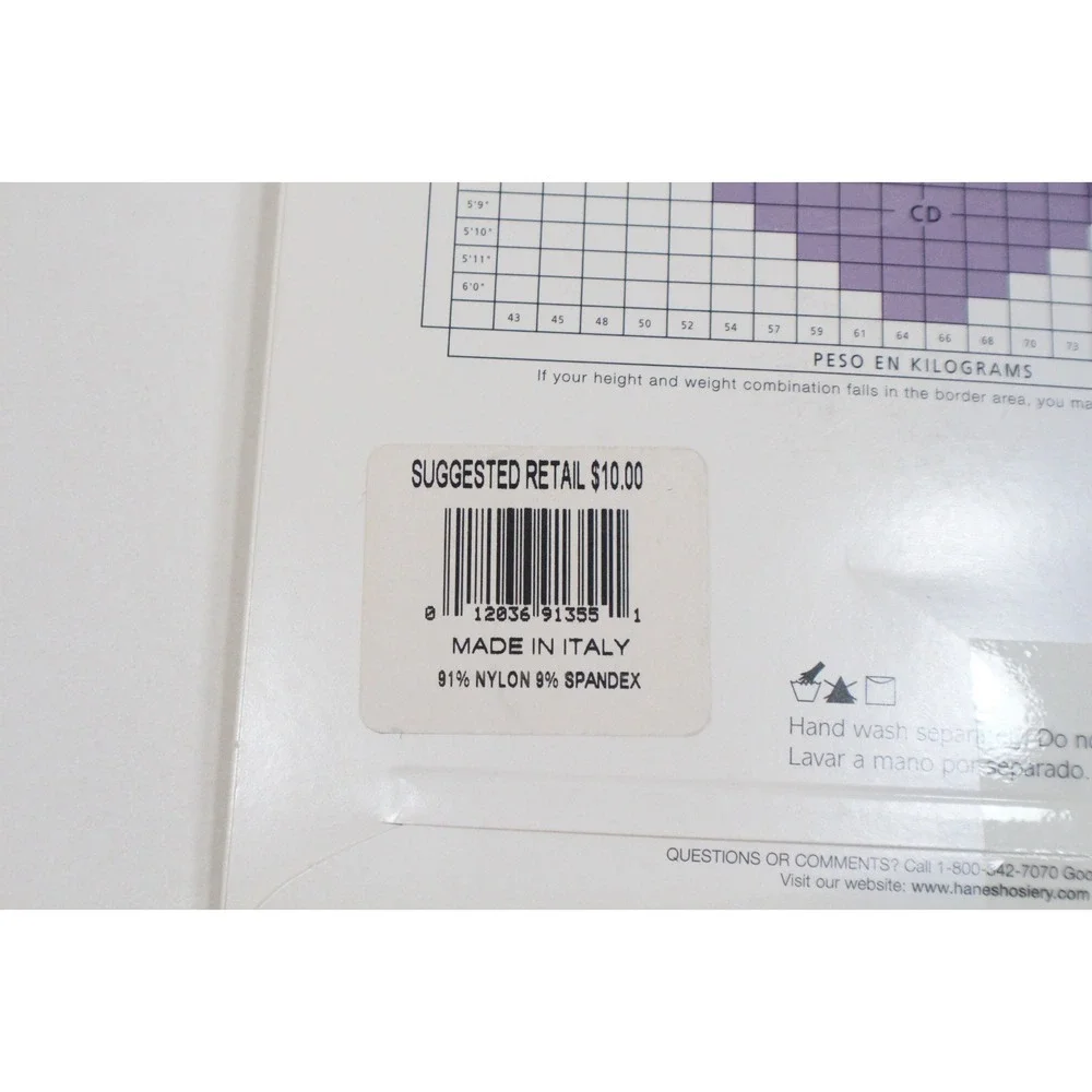 Vintage Hanes Tulle Dot Nude Control Top  Pantyhose Size AB Style 0A452 Italy